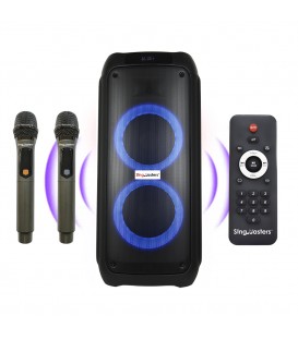 SingMasters PartyBox P80 Portable Wireless Bluetooth Party and Karaoke Speaker System Machine with 2 wireless mics,recording
