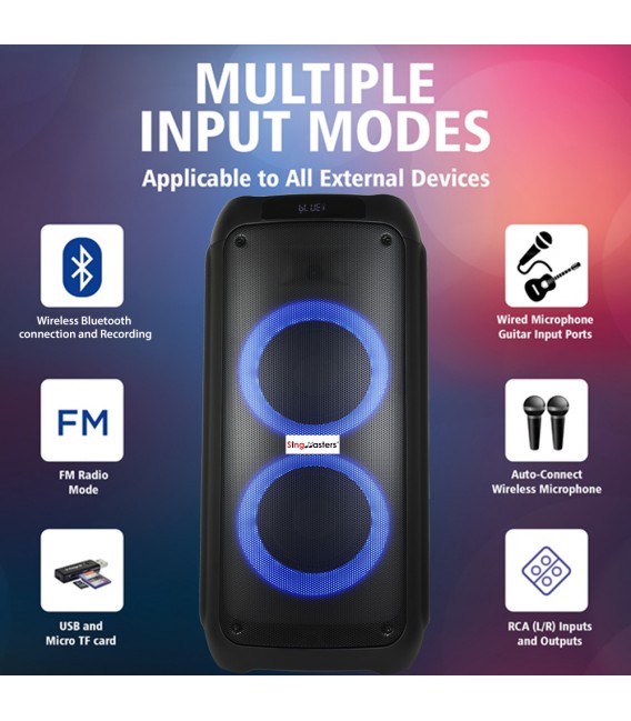SingMasters Party Box P50 Portable Wireless Bluetooth Party and karaoke speaker