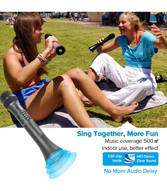SingMasters SM30 Professional Portable CarPool Karaoke Microphone Wireless Speaker Bluetooth Recording