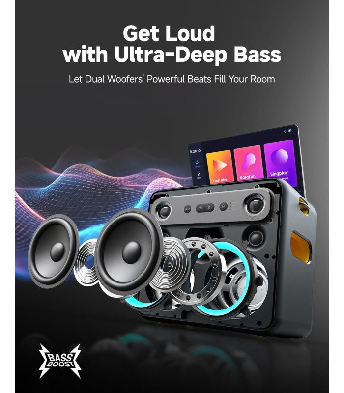 Ikarao Break X2 Portable 600W Karaoke Speakers with 10