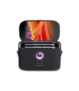 Ikarao Shell S1 Portable 300W Compact Karaoke Machine with 10" Lyrics Display,Android Tablet,2 self charging Wireless Mics