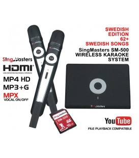 Swedish Edition-SM500 SingMasters Karaoke System Dual Wireless Microphones