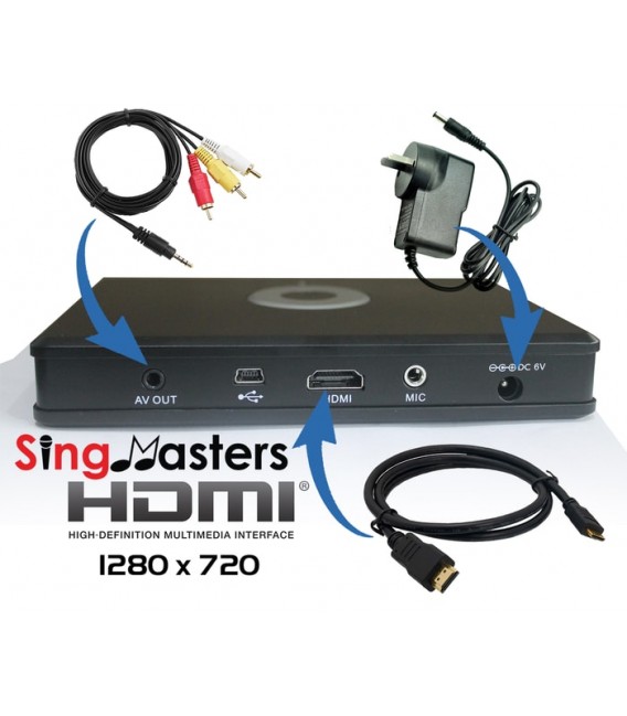 German Edition-SM500 SingMasters Dual Wireless Microphones Karaoke Machine System,639 German Karaoke songs 