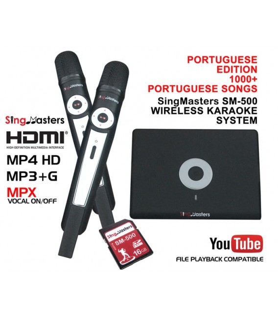 Portuguese Edition-SM500 SingMasters Karaoke System Dual Wireless Microphones