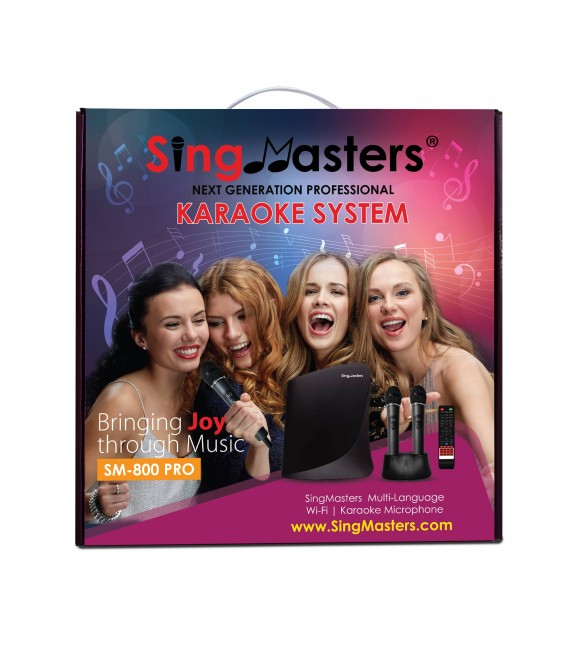 English Edition-SM800 PRO SingMasters Dual Wireless Microphones Wi-Fi,YouTube Karaoke System Machine,13K English Karaoke Songs